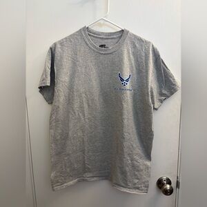 Short Sleeve Tee - Grey with Blue Emblem